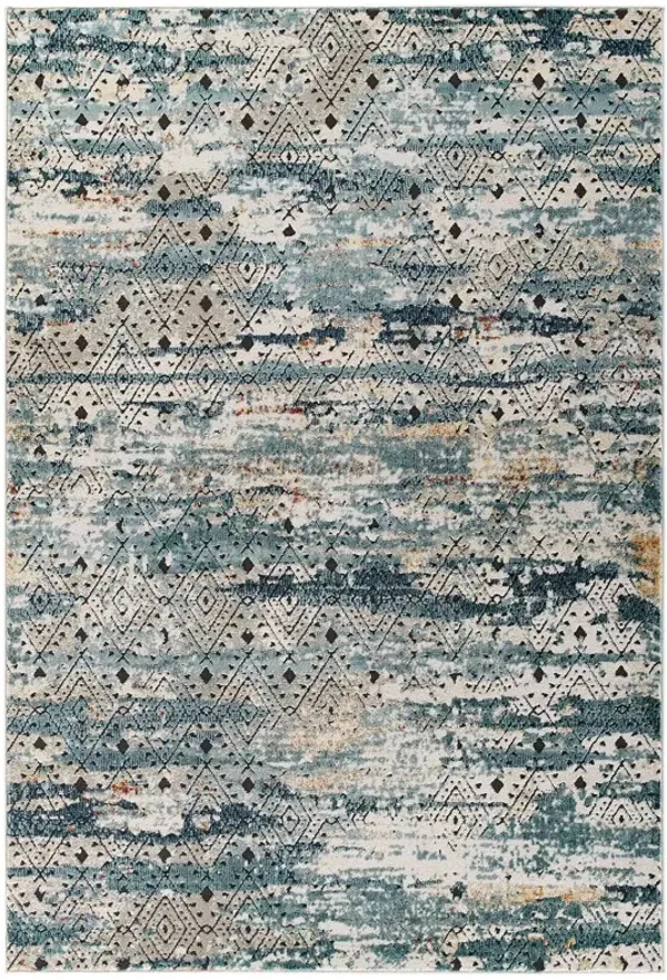 Tribute Eisley Rustic Distressed Transitional Diamond Lattice Area Rug by Modway Multicolored / 5x8