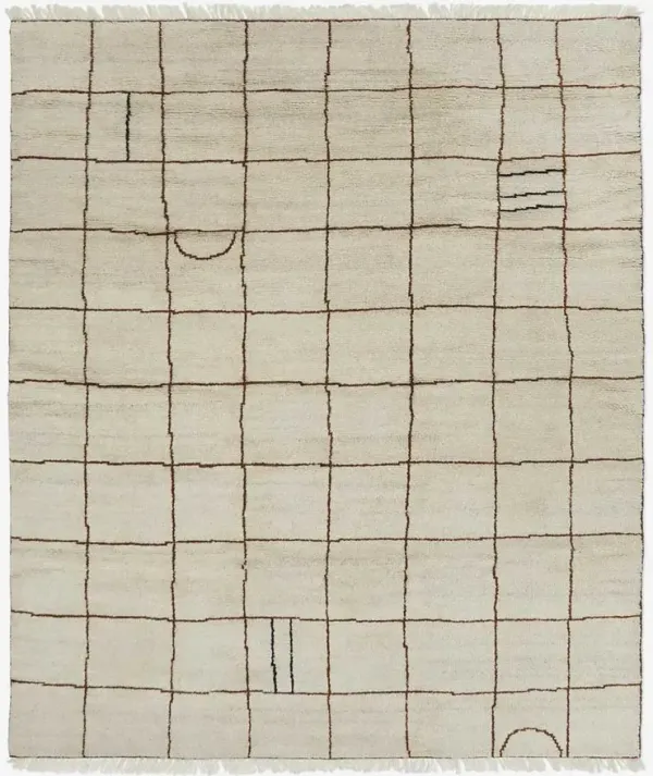 Irregular Grid Hand-Knotted Wool Rug by Sarah Sherman Samuel