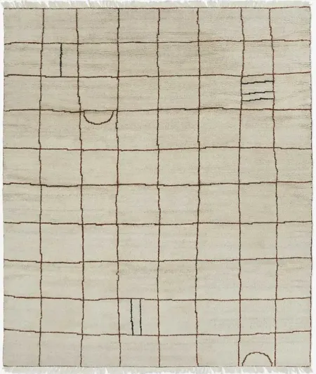 Irregular Grid Hand-Knotted Wool Rug by Sarah Sherman Samuel