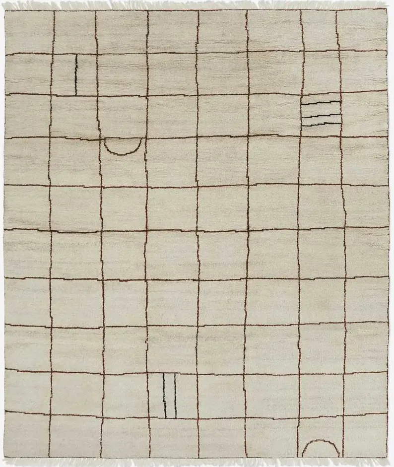Irregular Grid Hand-Knotted Wool Rug by Sarah Sherman Samuel