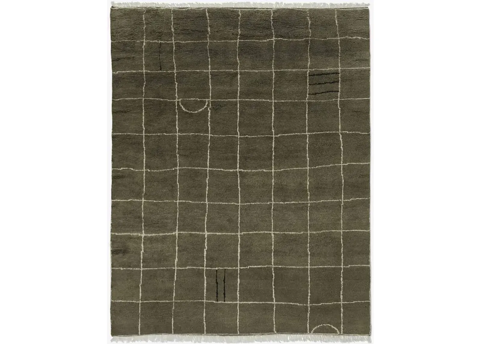 Irregular Grid Hand-Knotted Wool Rug by Sarah Sherman Samuel