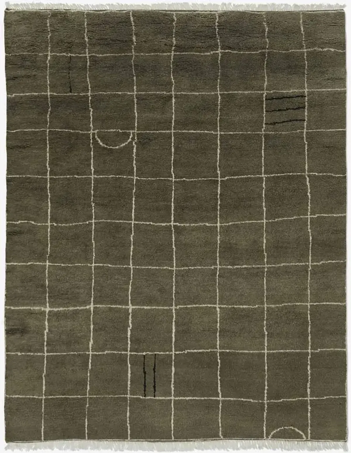 Irregular Grid Hand-Knotted Wool Rug by Sarah Sherman Samuel