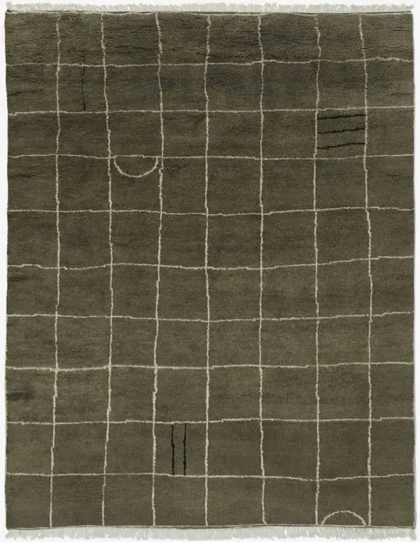 Irregular Grid Hand-Knotted Wool Rug by Sarah Sherman Samuel