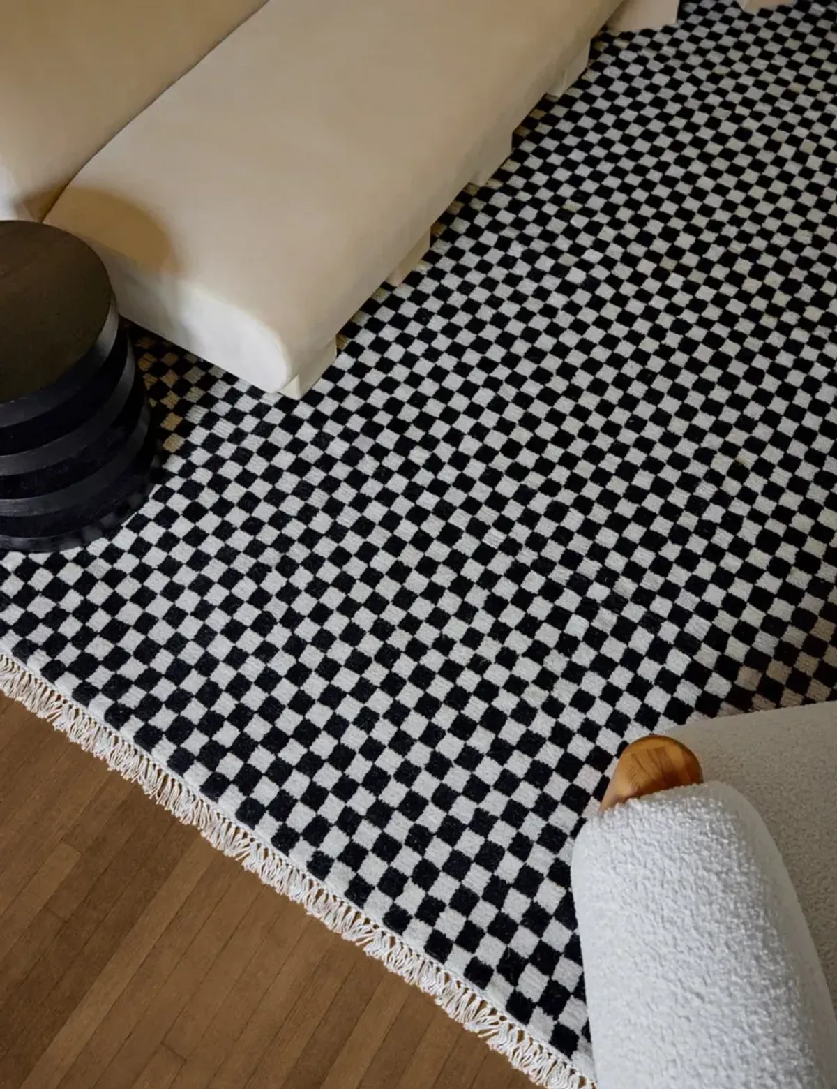 Checkerboard Hand-Knotted Wool Rug by Sarah Sherman Samuel