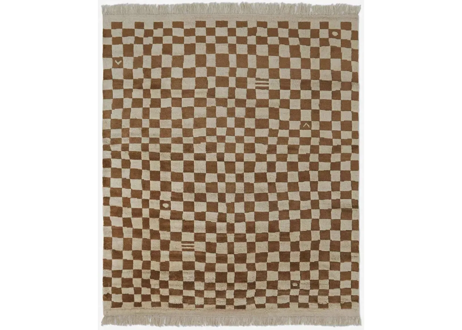 Irregular Checkerboard Hand-Knotted Wool Rug by Sarah Sherman Samuel