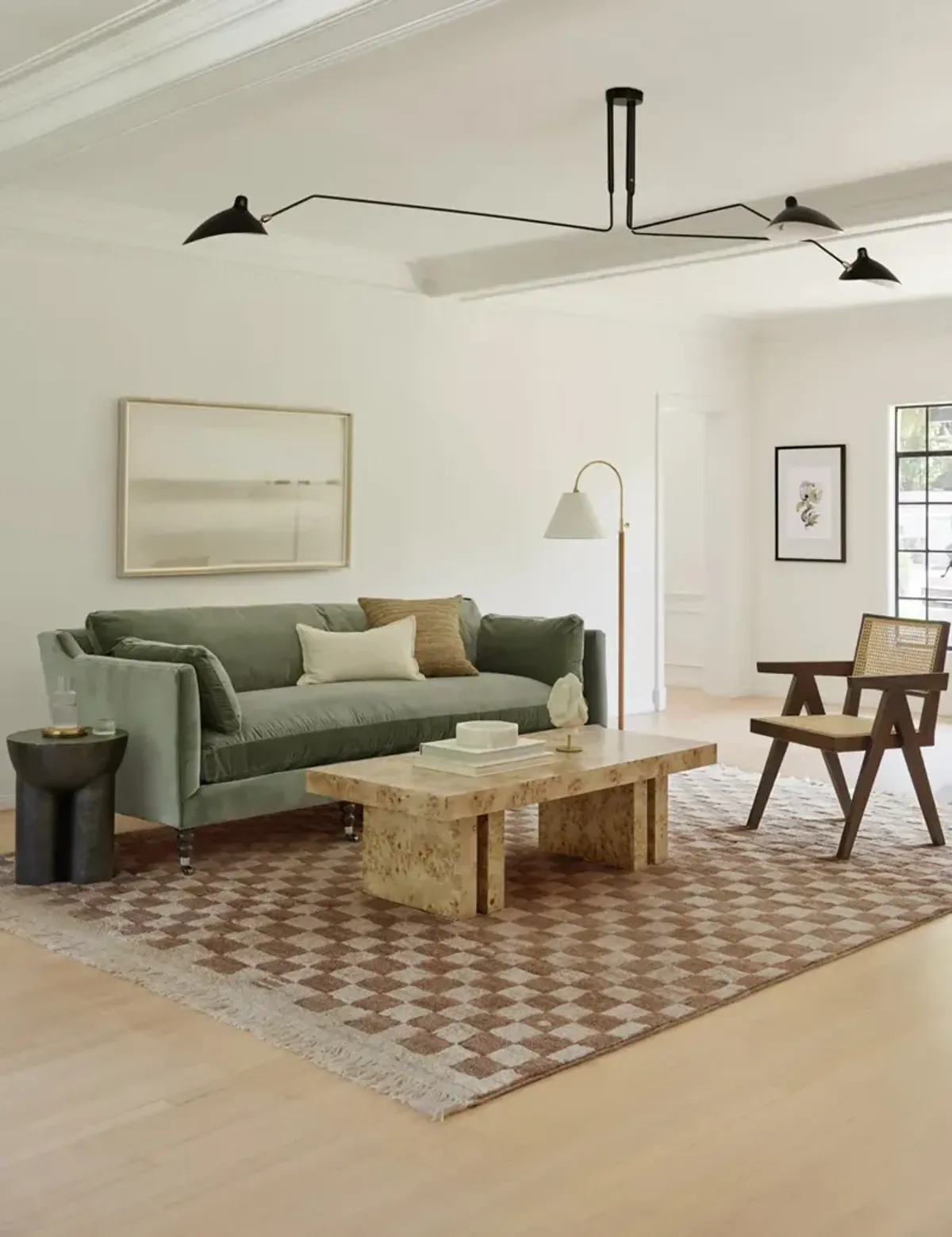 Irregular Checkerboard Hand-Knotted Wool Rug by Sarah Sherman Samuel