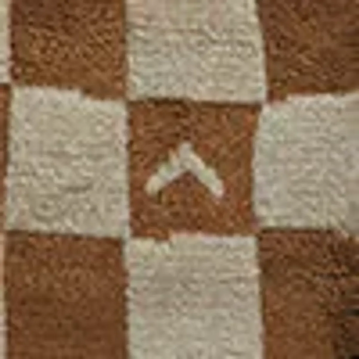 Irregular Checkerboard Hand-Knotted Wool Rug by Sarah Sherman Samuel