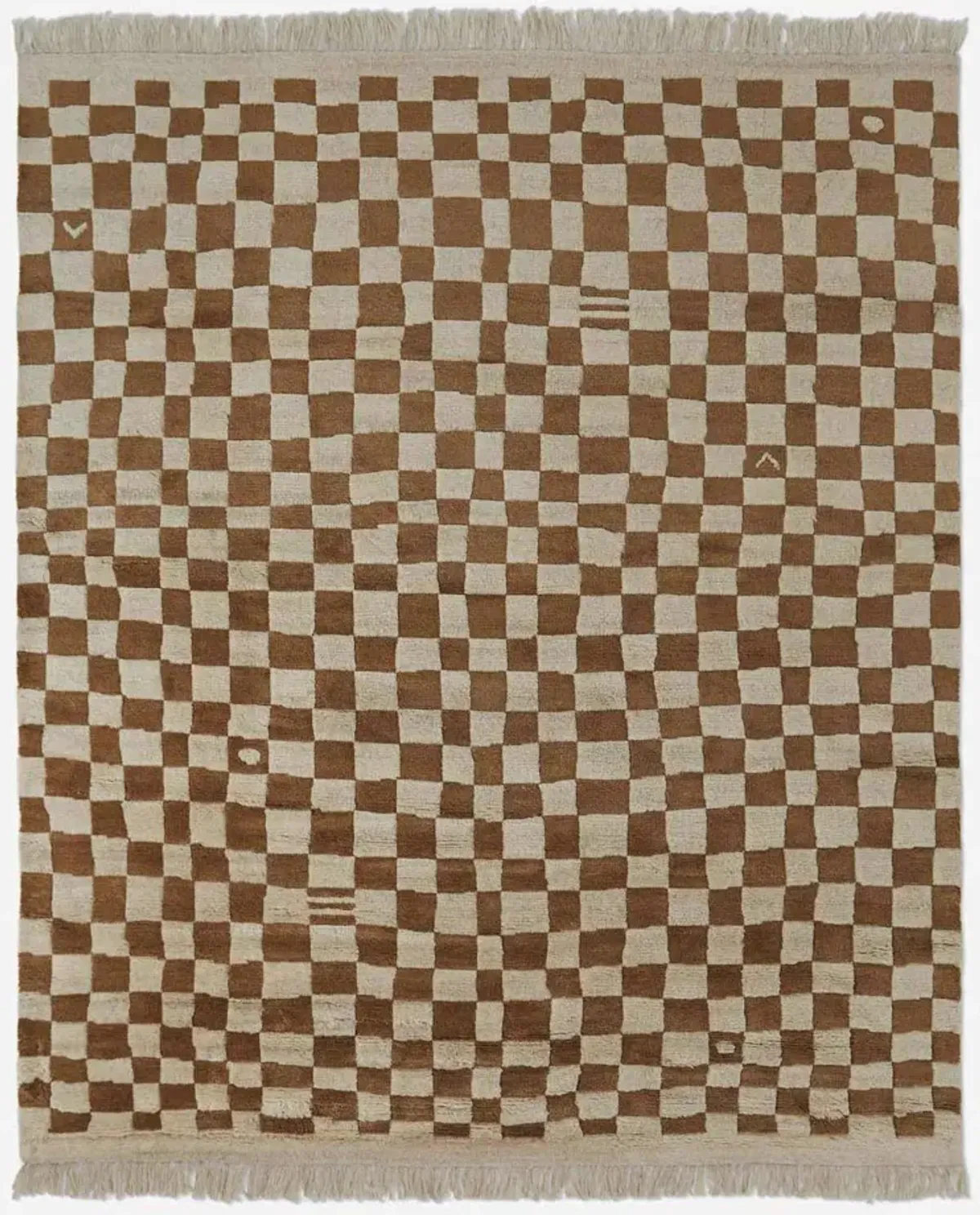 Irregular Checkerboard Hand-Knotted Wool Rug by Sarah Sherman Samuel