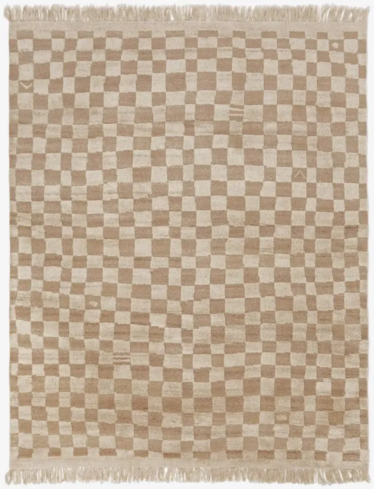 Irregular Checkerboard Hand-Knotted Wool Rug by Sarah Sherman Samuel