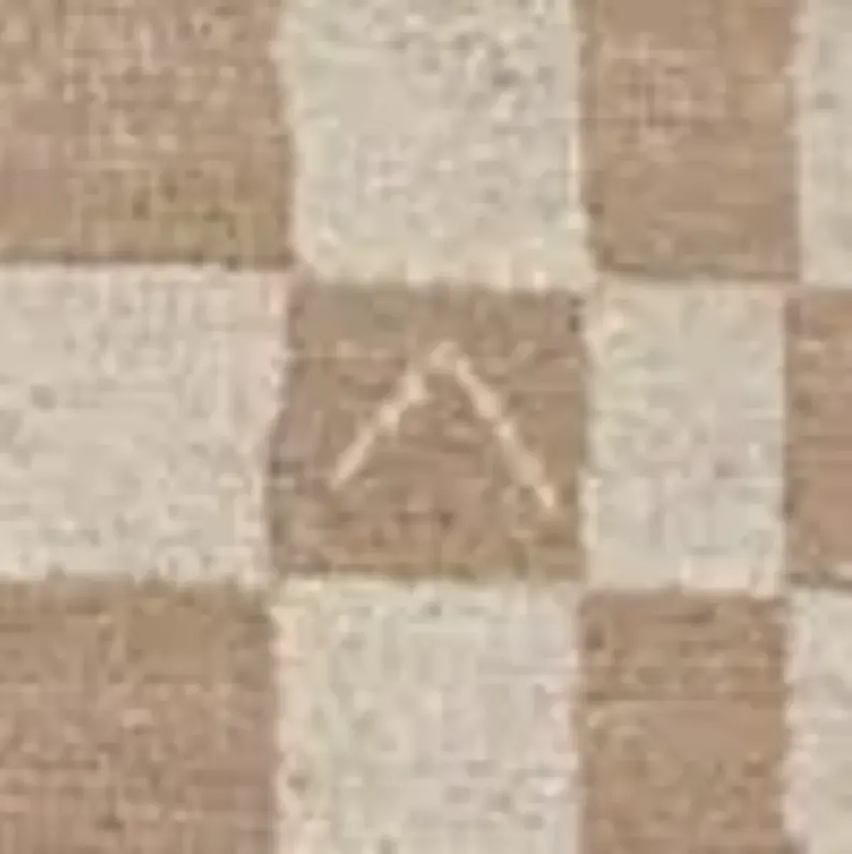 Irregular Checkerboard Hand-Knotted Wool Rug by Sarah Sherman Samuel