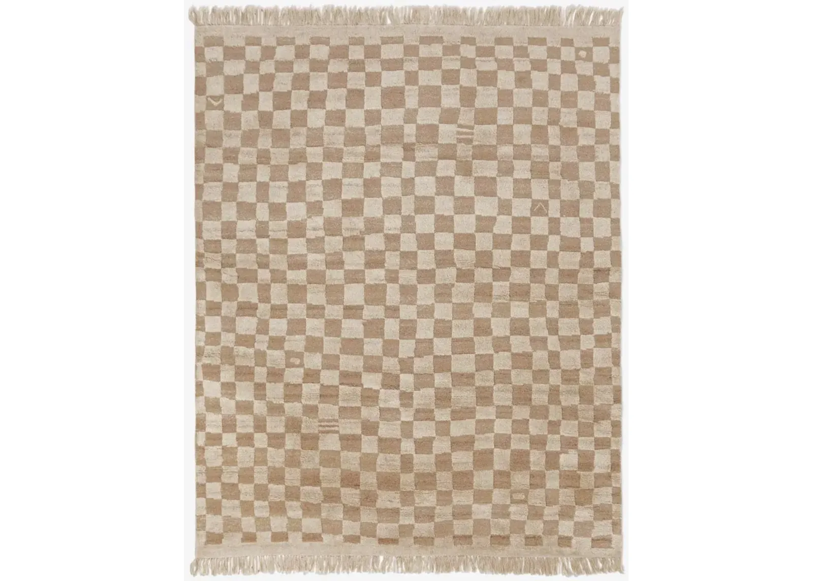 Irregular Checkerboard Hand-Knotted Wool Rug by Sarah Sherman Samuel