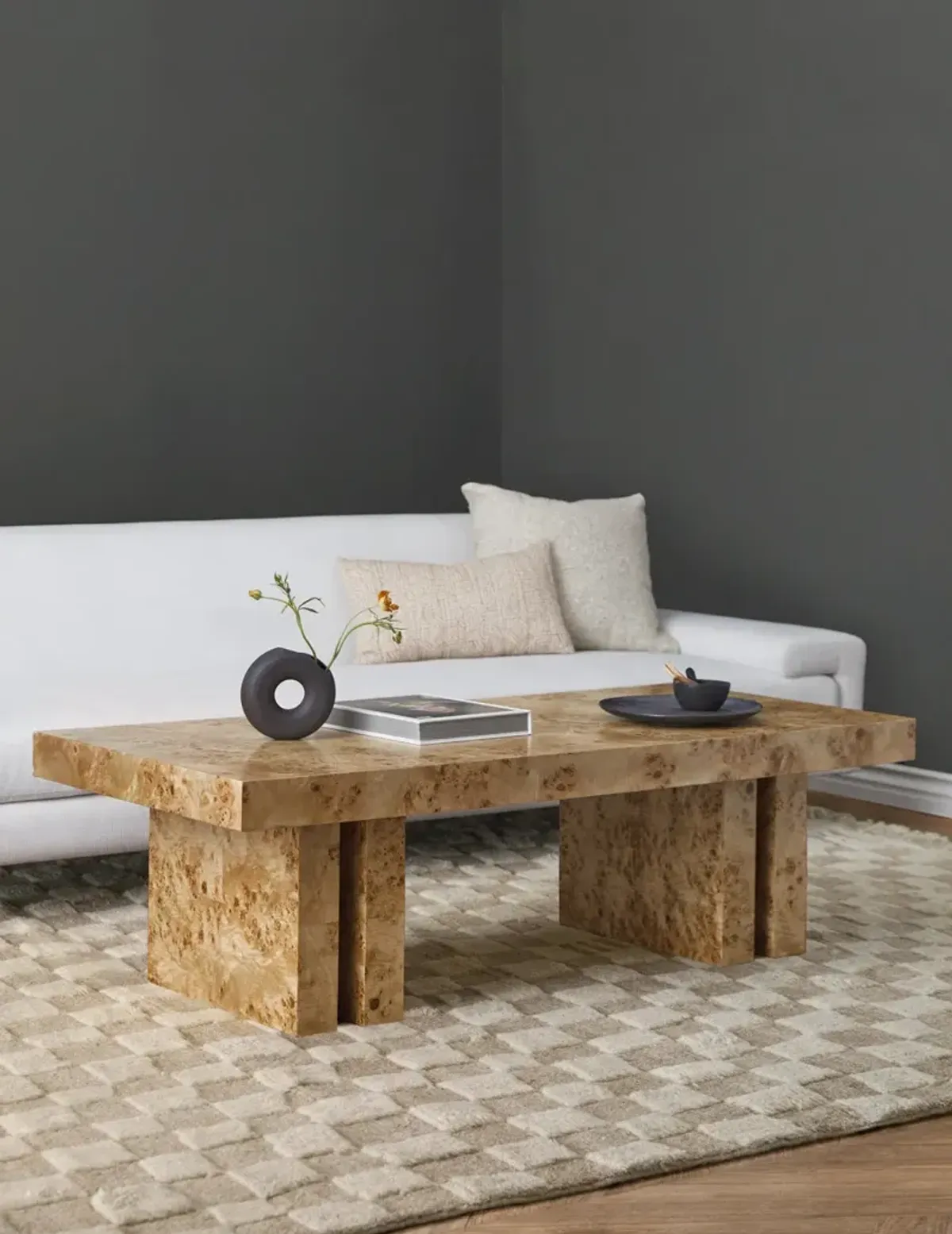 Brisa Burl Wood Coffee Table