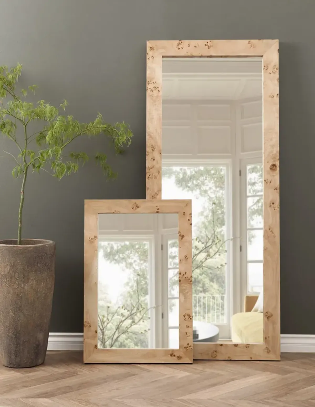 Bree Burl Wood Floor Mirror