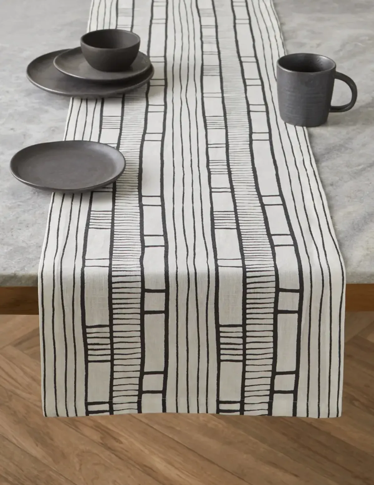 Sector Linen Table Runner by Hadiya Williams