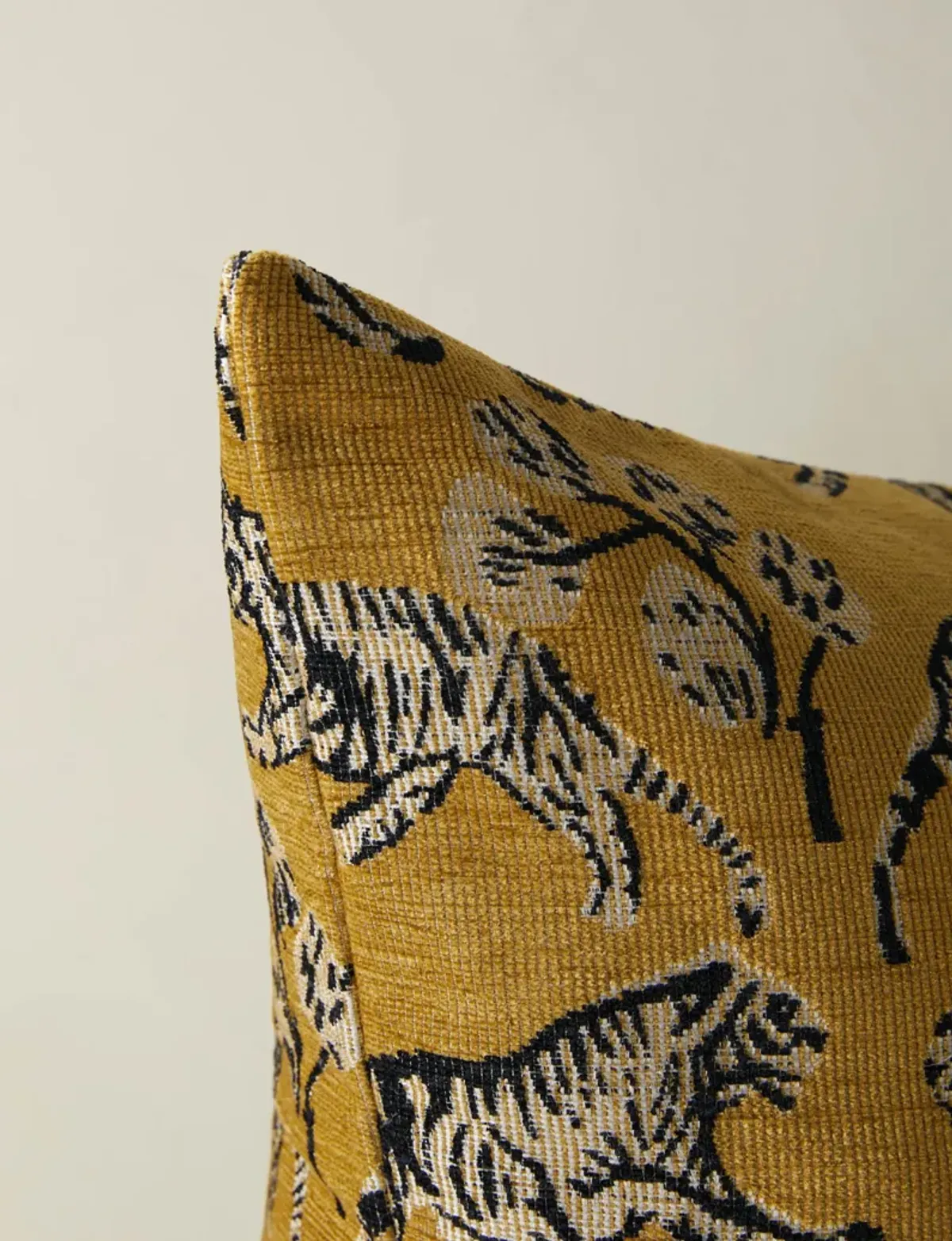 Tiger Jacquard Pillow by Sarah Sherman Samuel