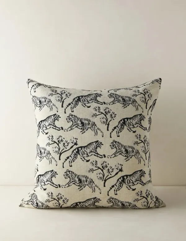 Tiger Jacquard Pillow by Sarah Sherman Samuel