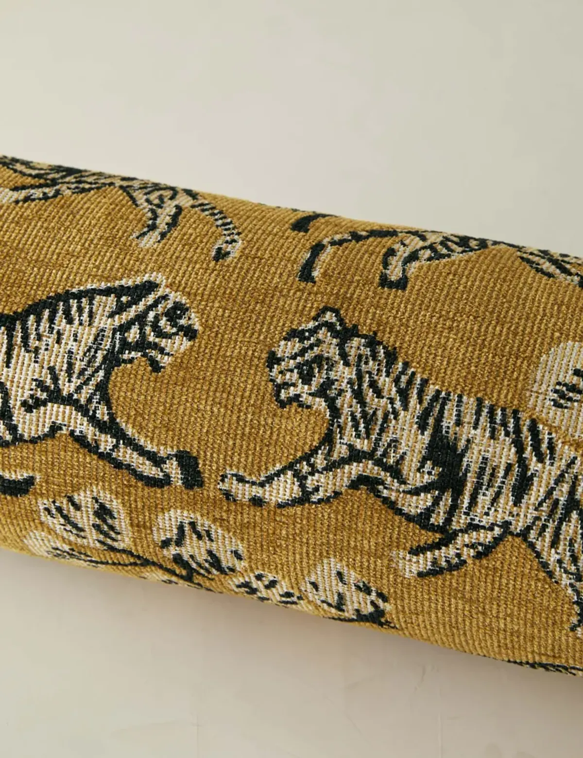 Tiger Jacquard Bolster Pillow by Sarah Sherman Samuel