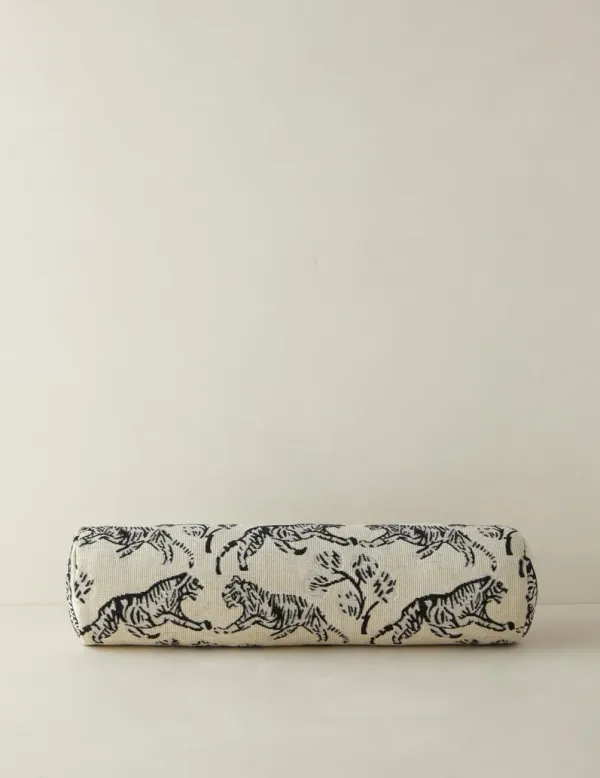 Tiger Jacquard Bolster Pillow by Sarah Sherman Samuel