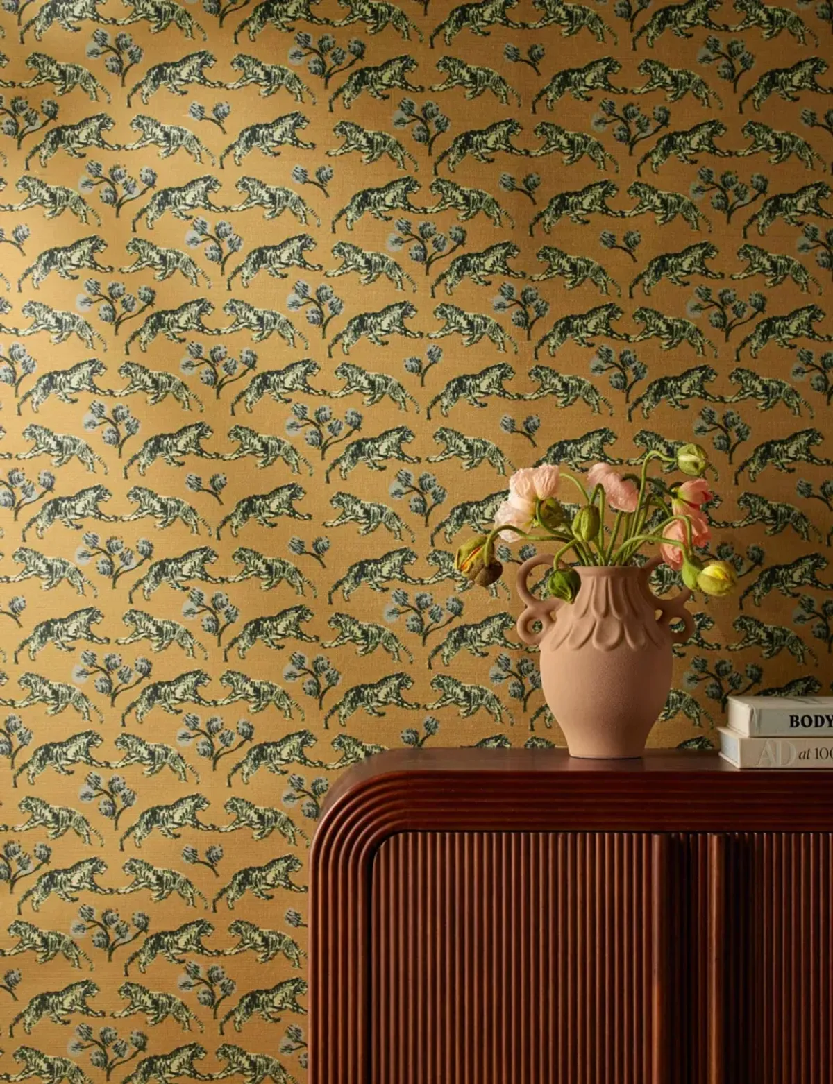 Tiger Grasscloth Wallpaper by Sarah Sherman Samuel