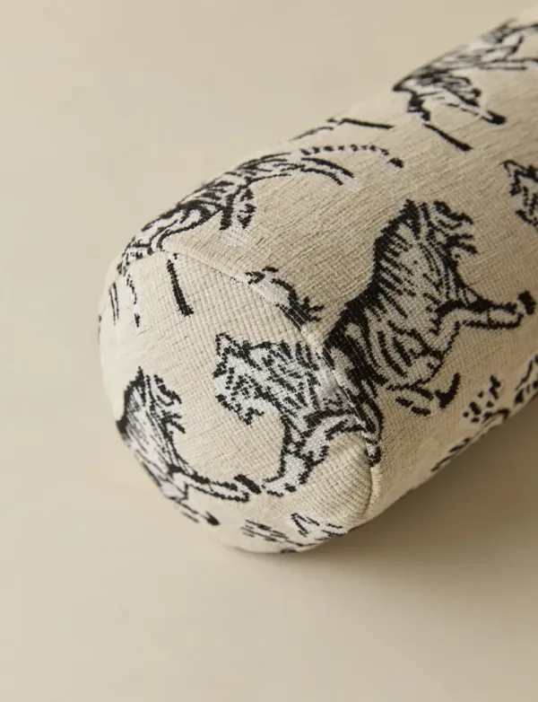 Tiger Jacquard Long Bolster Pillow by Sarah Sherman Samuel