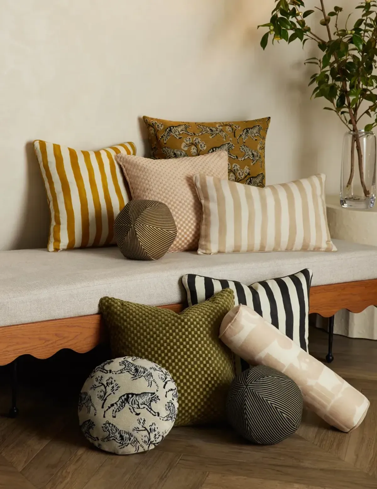 Painterly Stripe Linen Pillow by Sarah Sherman Samuel