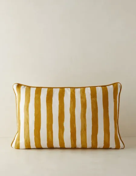 Painterly Stripe Linen Pillow by Sarah Sherman Samuel