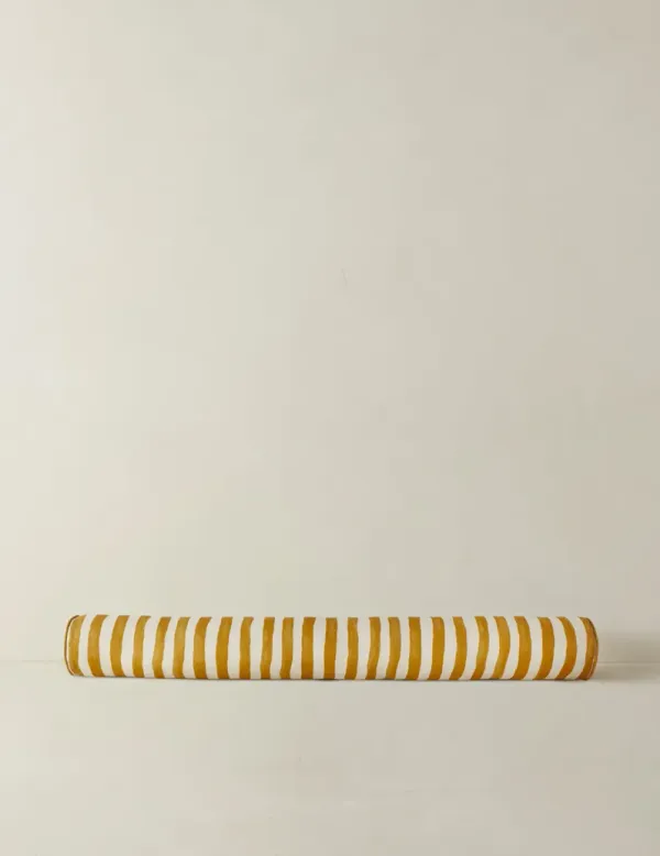 Painterly Stripe Linen Long Bolster Pillow by Sarah Sherman Samuel