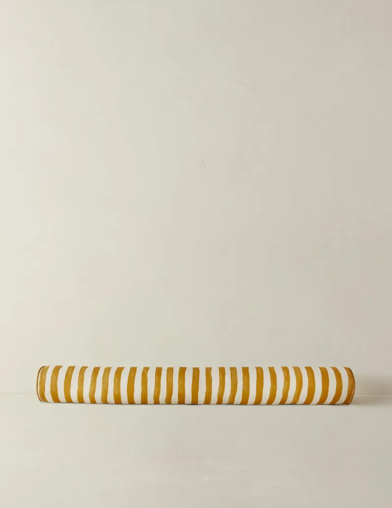 Painterly Stripe Linen Long Bolster Pillow by Sarah Sherman Samuel