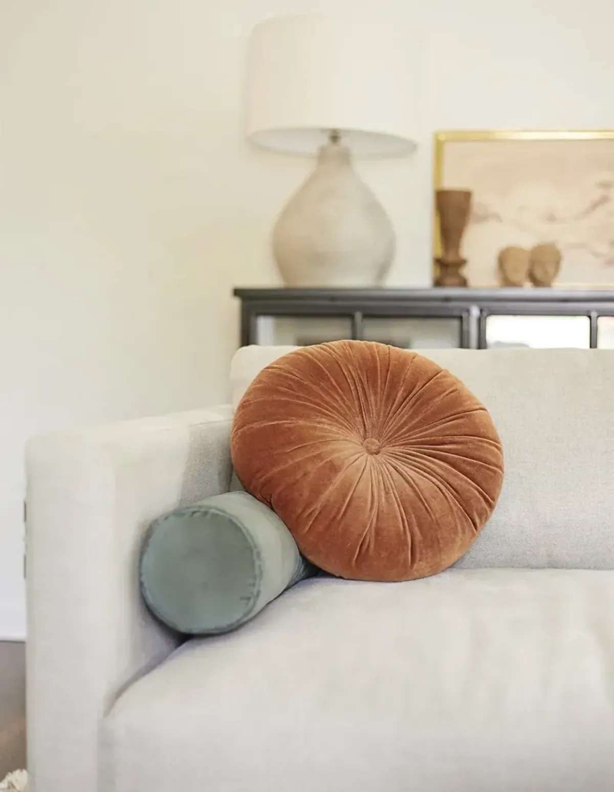 Monroe Velvet Round Pillow