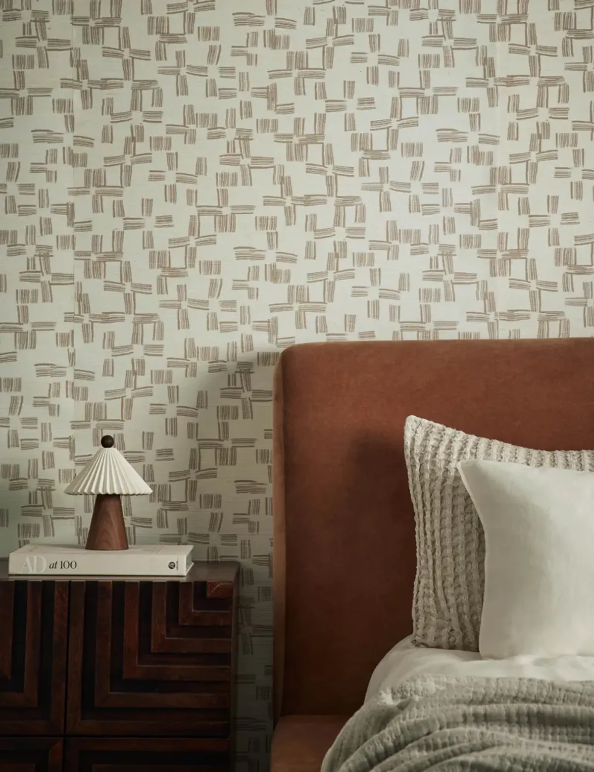 Crossmarks Grasscloth Wallpaper by Élan Byrd