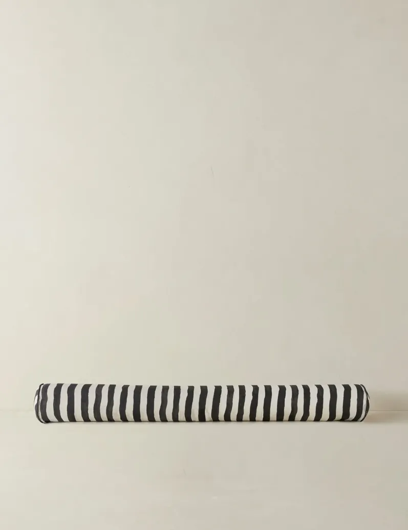 Painterly Stripe Linen Long Bolster Pillow by Sarah Sherman Samuel