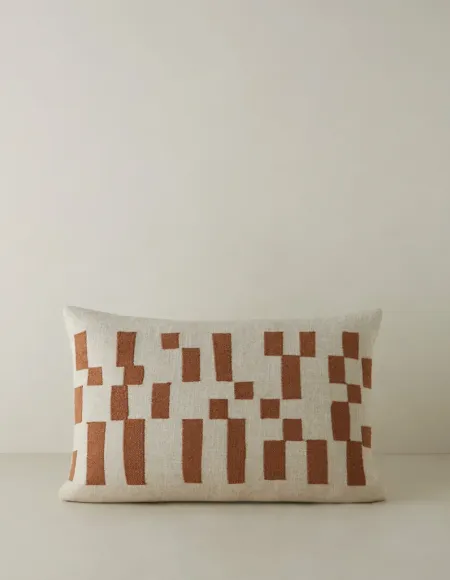 Mosaic Embroidered Pillow by Élan Byrd