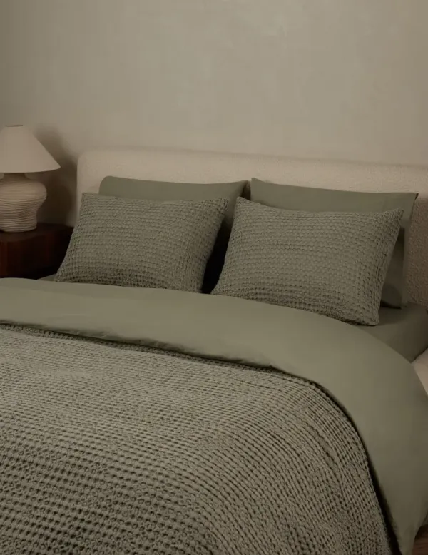 Lenora Textured Cotton Linen Blanket