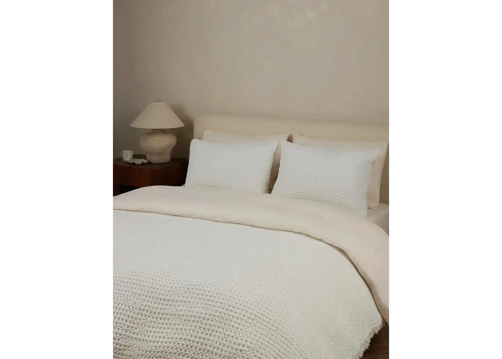 Lenora Textured Cotton Linen Blanket