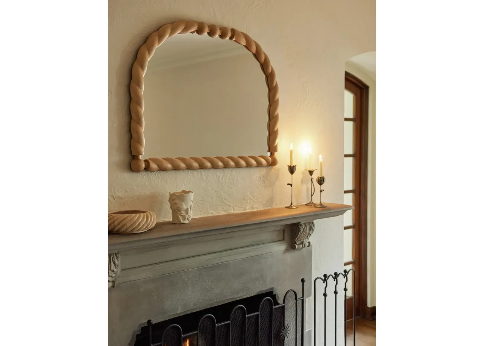 Braided Mantel Mirror by Sarah Sherman Samuel