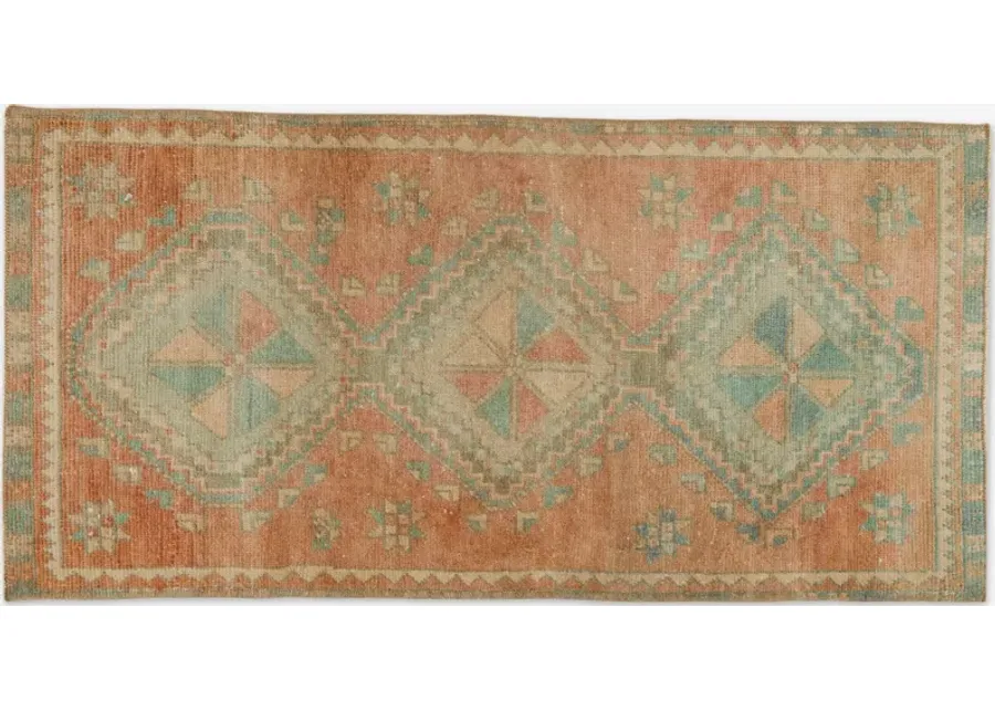 Vintage Turkish Mini Rug No. 151 1'4" x 3'1"