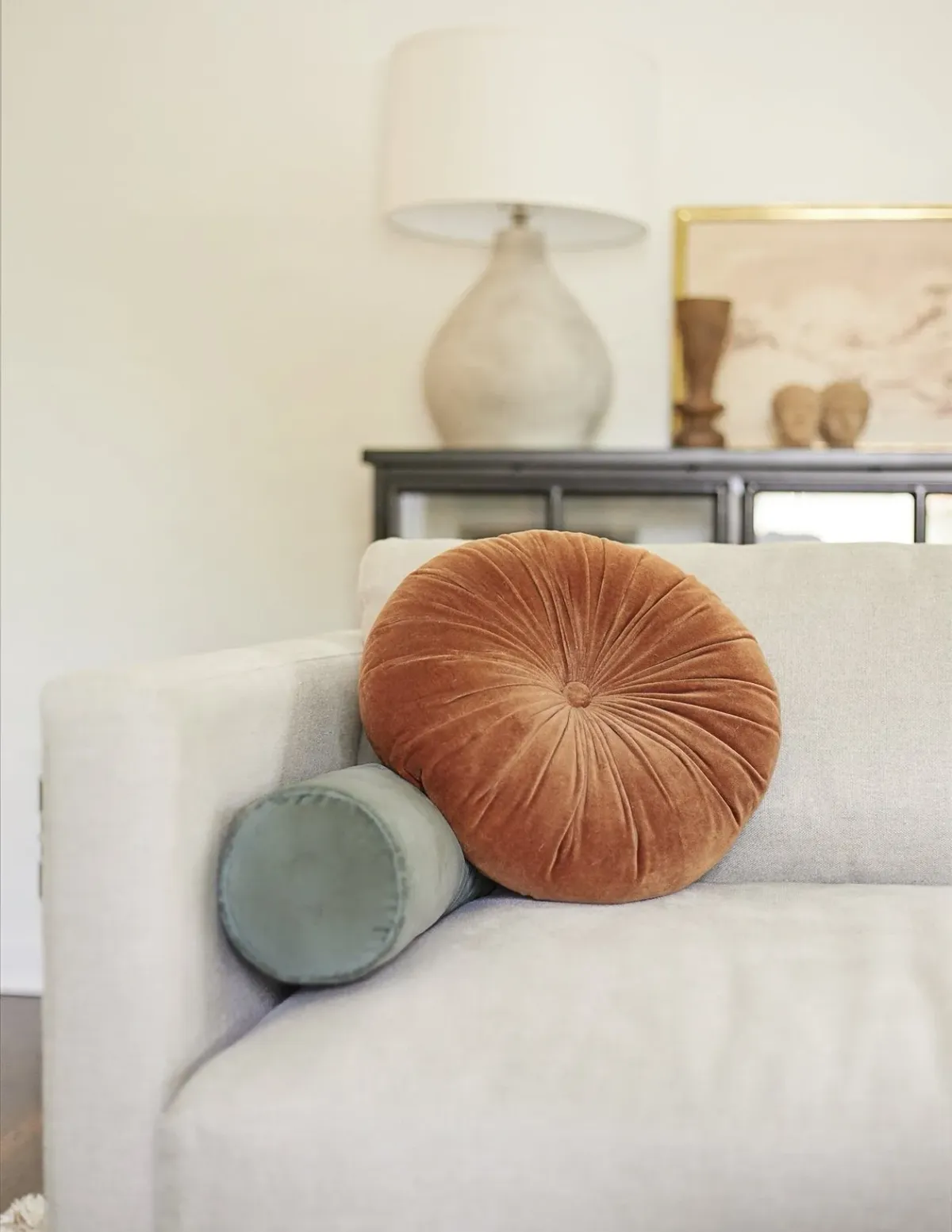 Monroe Velvet Round Pillow