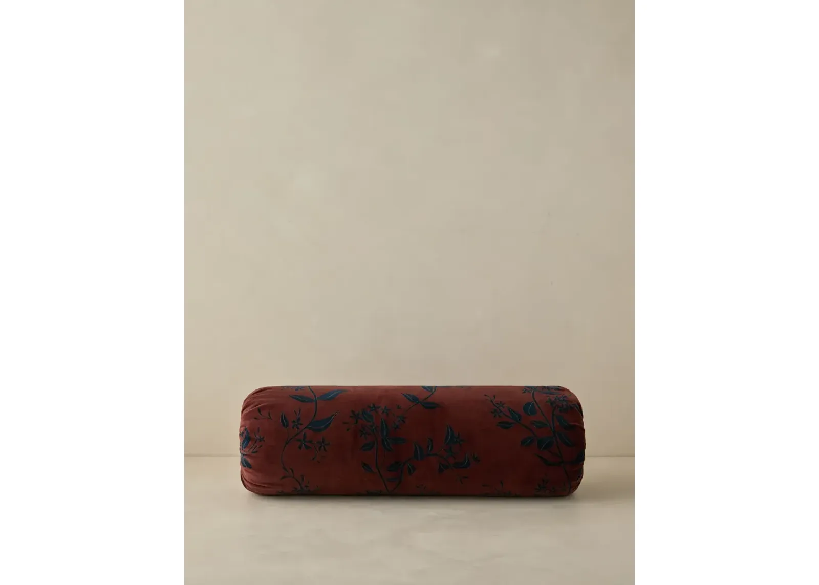 Carmine Velvet Bolster Pillow