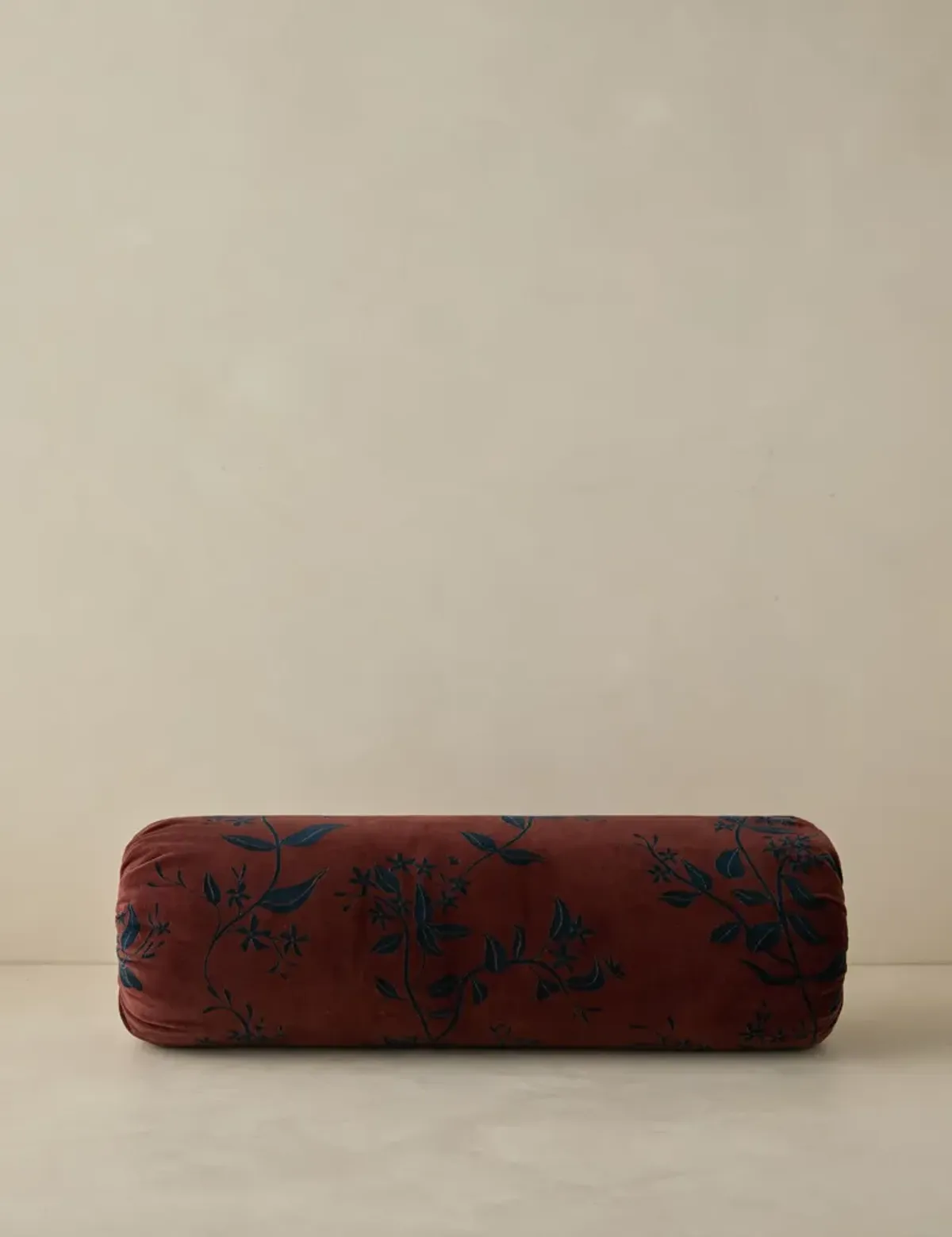 Carmine Velvet Bolster Pillow