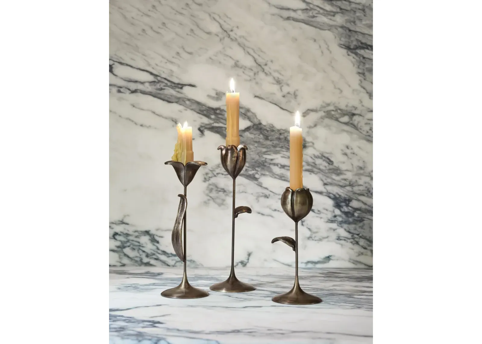 Olivia Floral Candlesticks (Set of 3) by Sarah Sherman Samuel