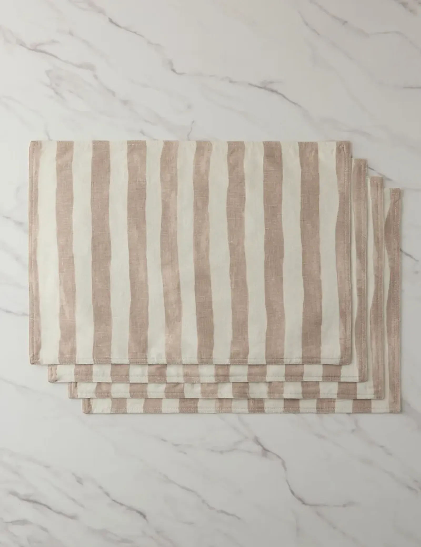 Painterly Stripe Linen Placemats (Set of 4) by Sarah Sherman Samuel