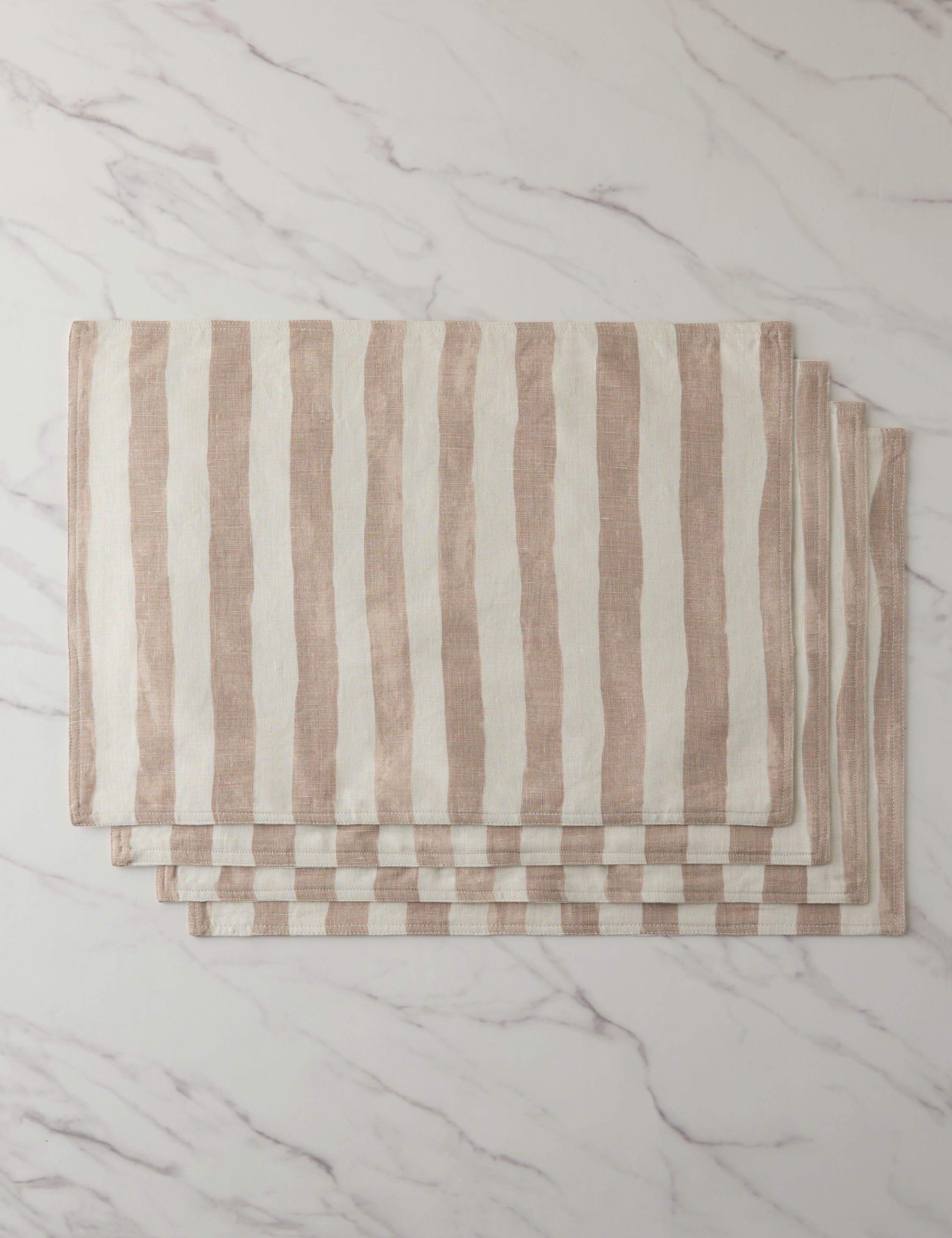 Painterly Stripe Linen Placemats (Set of 4) by Sarah Sherman Samuel