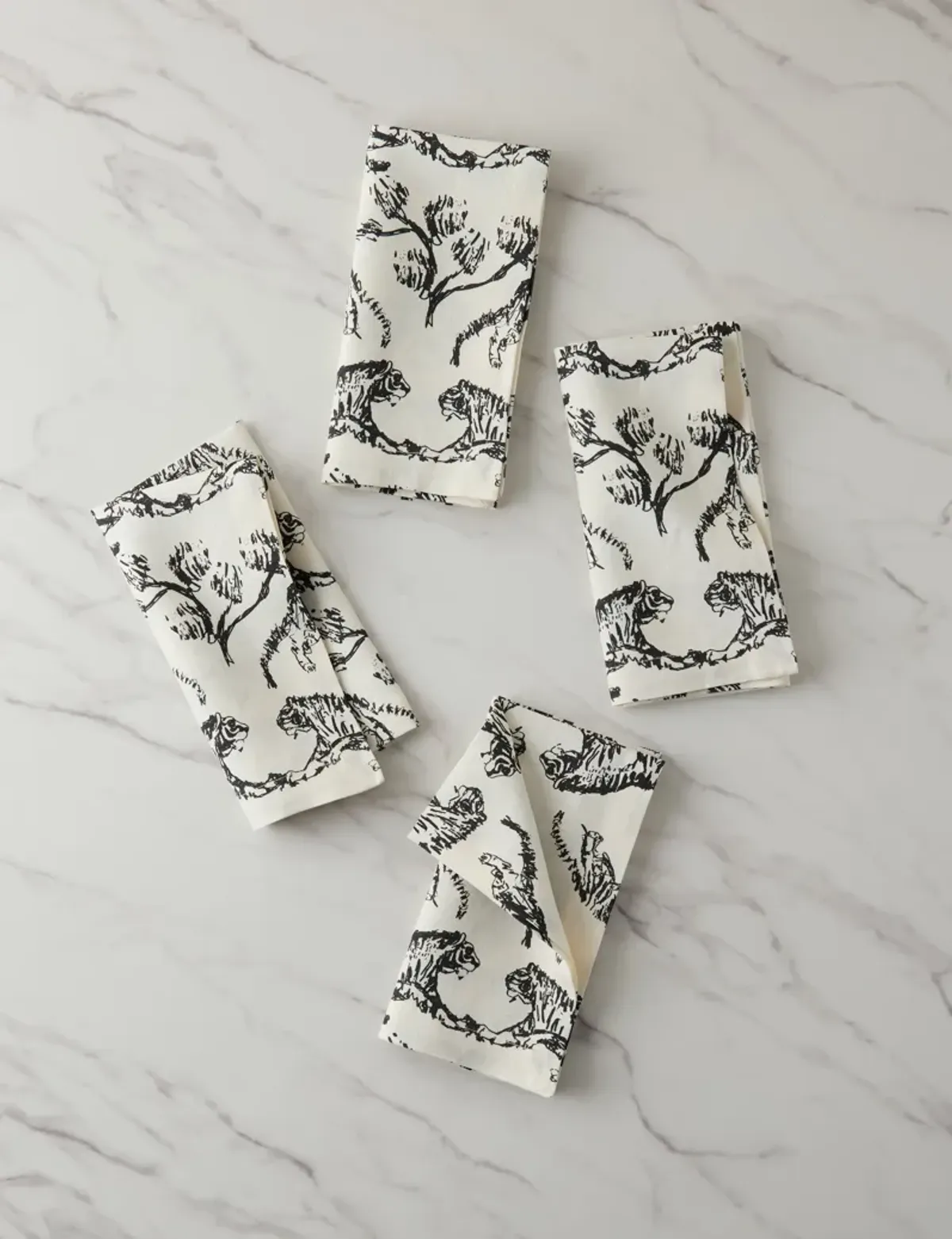 Tiger Linen Napkins (Set of 4) by Sarah Sherman Samuel