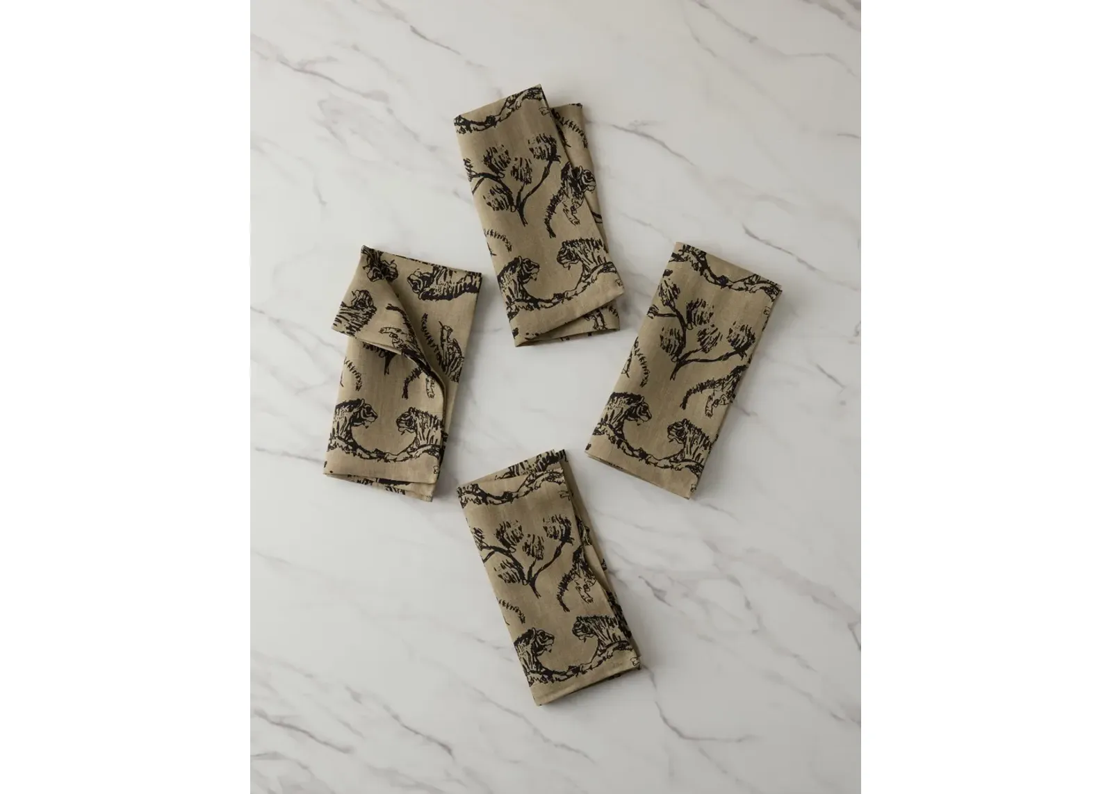 Tiger Linen Napkins (Set of 4) by Sarah Sherman Samuel