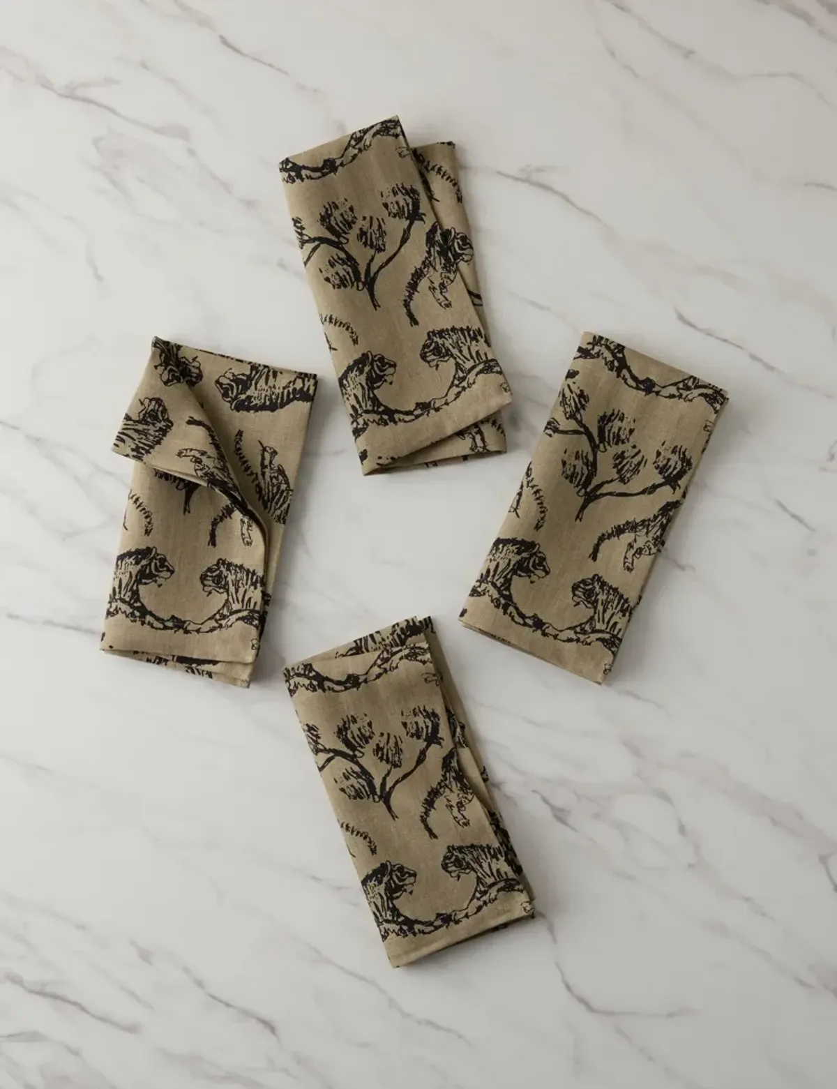 Tiger Linen Napkins (Set of 4) by Sarah Sherman Samuel