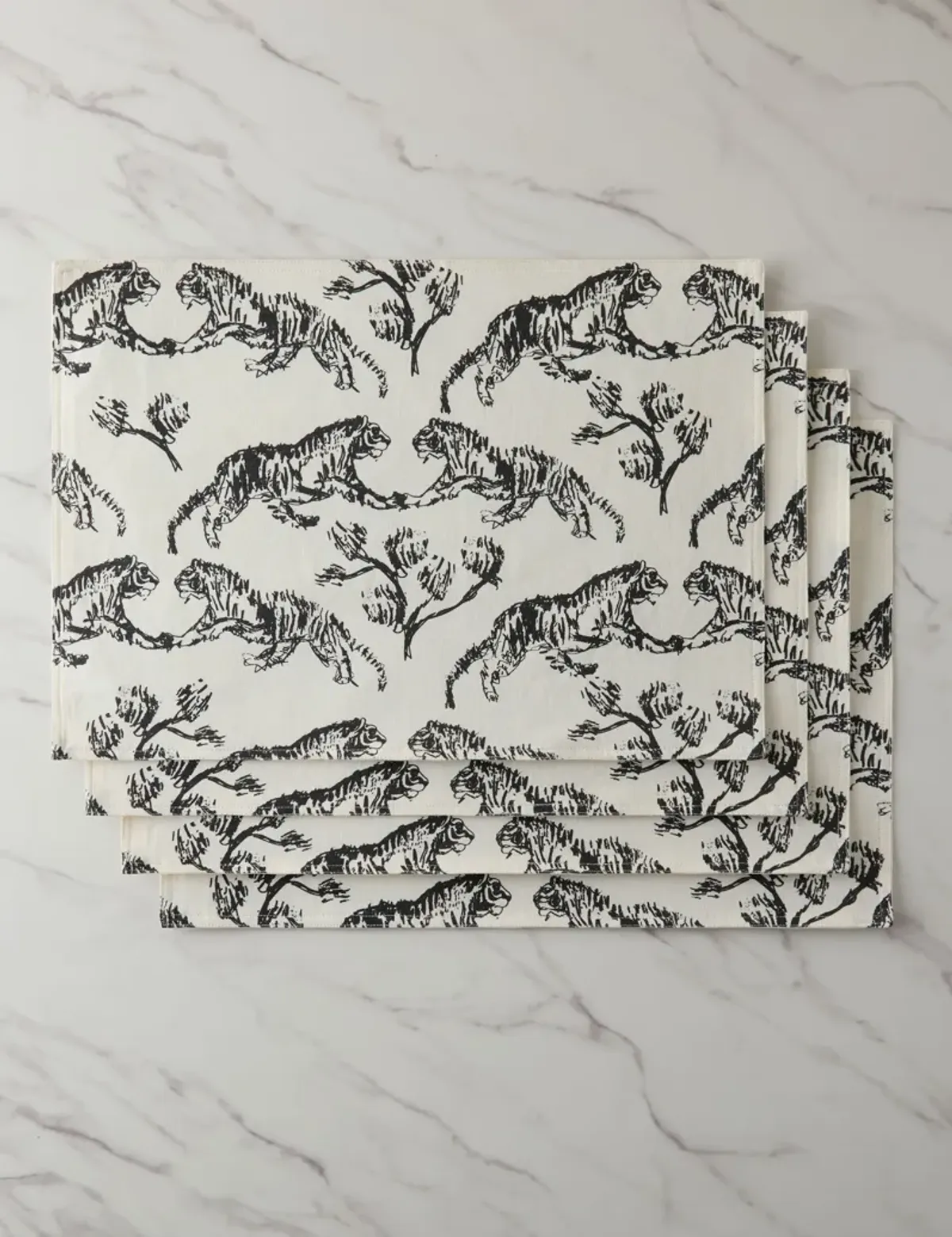 Tiger Linen Placemats (Set of 4) by Sarah Sherman Samuel