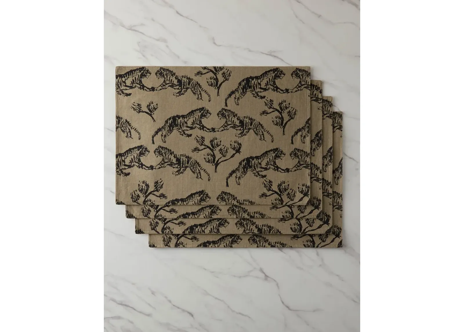 Tiger Linen Placemats (Set of 4) by Sarah Sherman Samuel