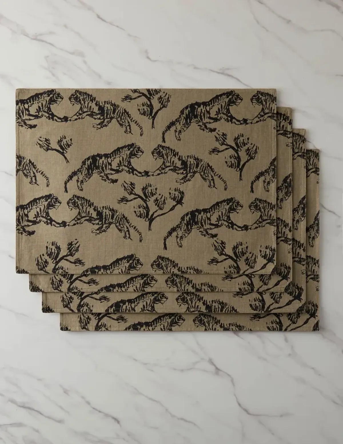 Tiger Linen Placemats (Set of 4) by Sarah Sherman Samuel