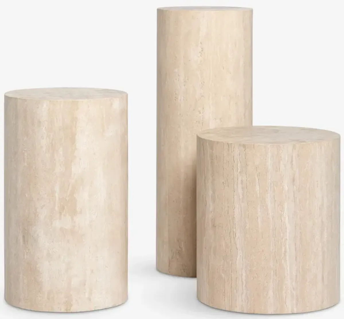 Mars Travertine Round Side Table