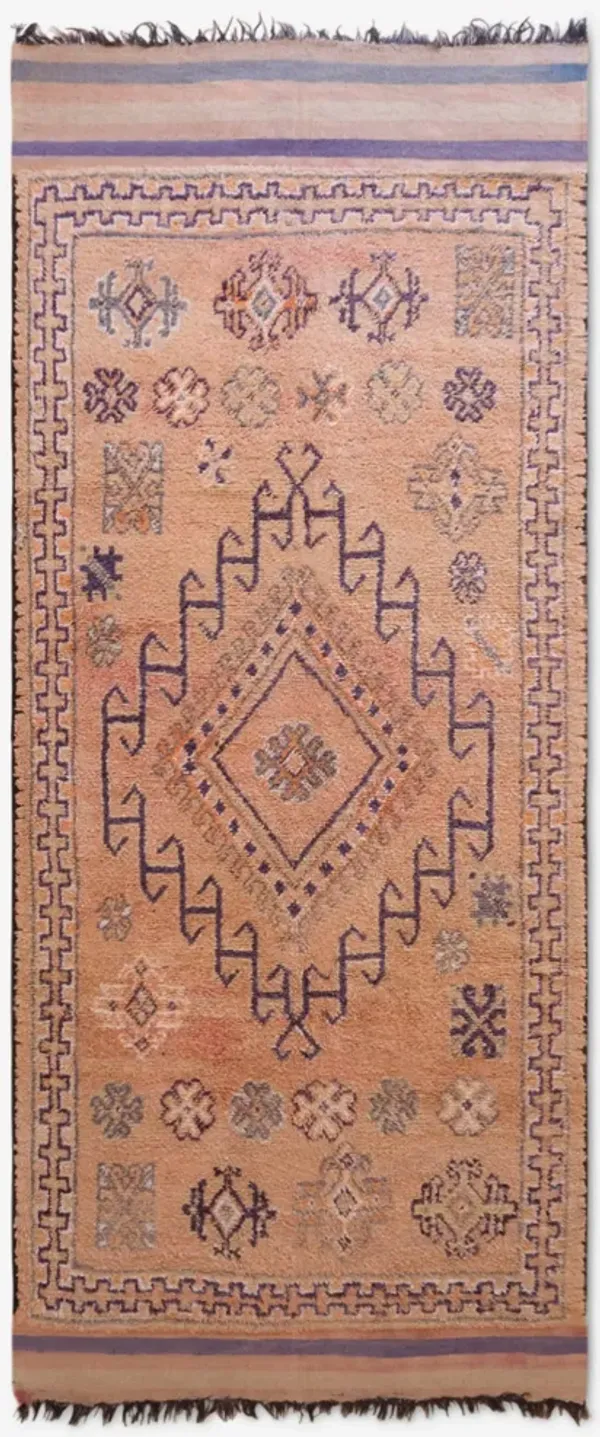 Vintage Moroccan Hand-Knotted Wool Rug No. 48 5'8 x 12'10